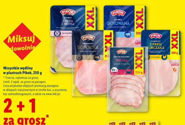 Szynka z fileta z indyka w plastrach Pikok XXL promocja w Lidl