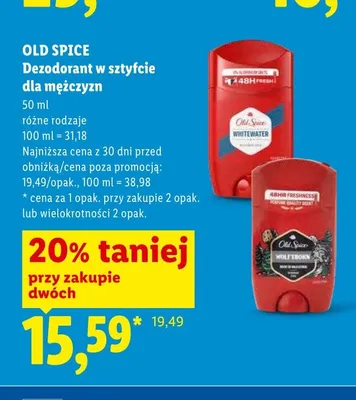 Dezodorant w sztyfcie dla mężczyzn Old Spice Wolfthorn promocja w Lidl