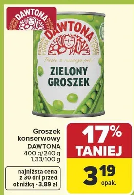 Groszek konserwowy zielony promocja w Carrefour