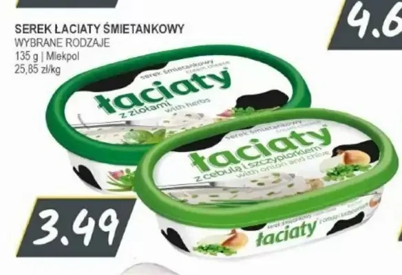 Serek śmietankowy Łaciaty z ziołami Mlekpol promocja w Słoneczko