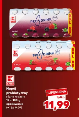 Napój probiotyczny Pro+Drink Erdbeere 12-pak K-Classic promocja w Kaufland