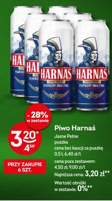 Piwo Harnaś Jasne Pełne promocja w Żabka