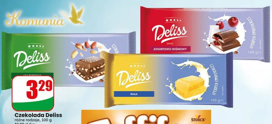 Czekolada Deliss jogurtowo-wiśniowa promocja w Dino