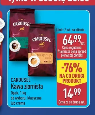 Kawa ziarnista klasyczna CAROUSEL promocja w Aldi