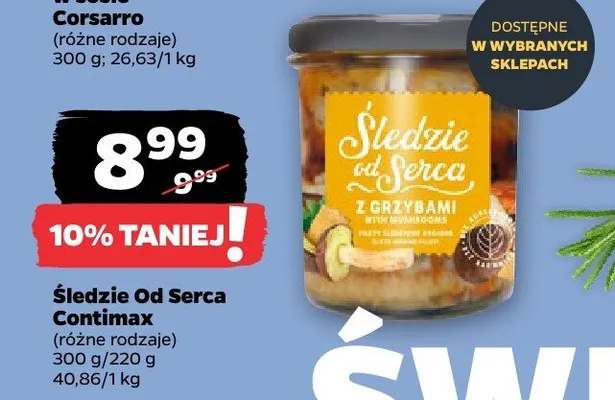 Śledzie Od Serca Contimax z grzybami promocja w Netto