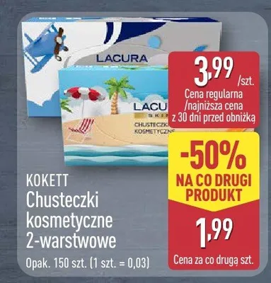 Chusteczki kosmetyczne 2-warstwowe promocja w Aldi