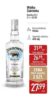 Wódka Żubrówka Biała polska promocja w Aldi
