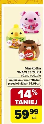 Maskotka Snacles Żuru różne rodzaje promocja w Carrefour