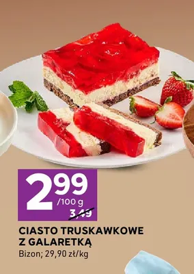 Ciasto truskawkowe z galaretką Bizon promocja w Stokrotka