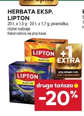 Herbata ekspresowa piramidki Lipton promocja w Stokrotka