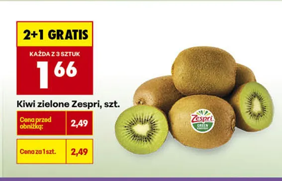 Kiwi zielone Zespri promocja w Biedronka