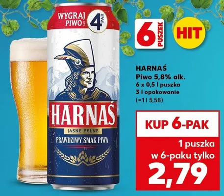 Piwo Harnaś jasne 5,8% alk. promocja w Kaufland