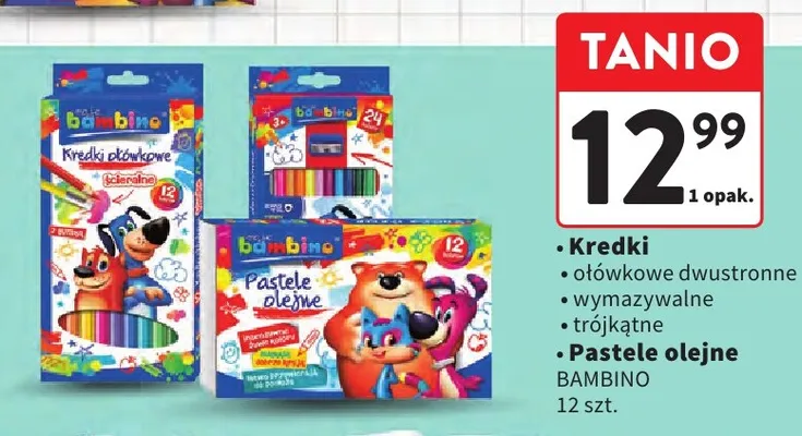Pastele olejne Bambino 12 szt. promocja w Intermarche