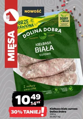 Kiełbasa biała surowa promocja w Netto