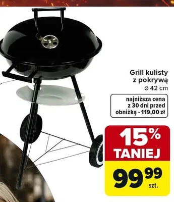 Grill kulisty z pokrywą promocja w Carrefour
