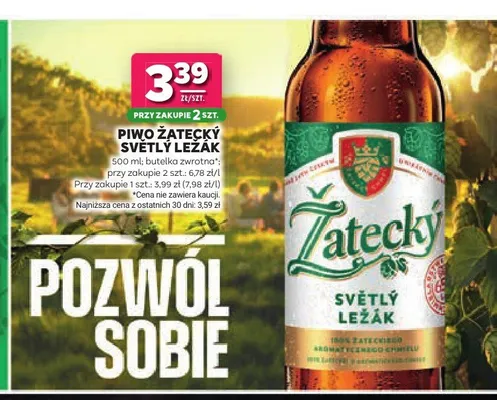 Piwo Žatecký Světlý Ležák promocja w Stokrotka