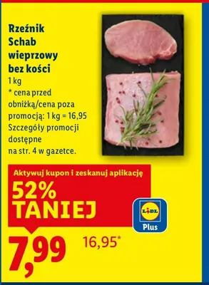 Rzeźnik schab wieprzowy bez kości promocja w Lidl