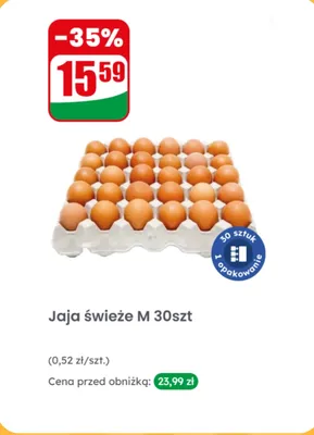 Jaja świeże M 30 szt. promocja w Dino