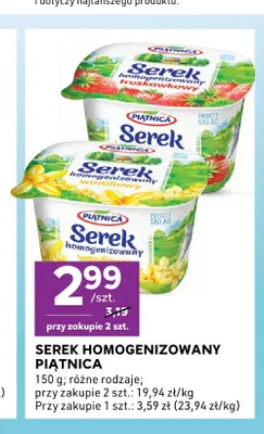 Serek homogenizowany waniliowy Piątnica promocja w Stokrotka