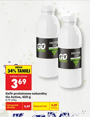 Kefir proteinowy naturalny Go Active promocja w Biedronka