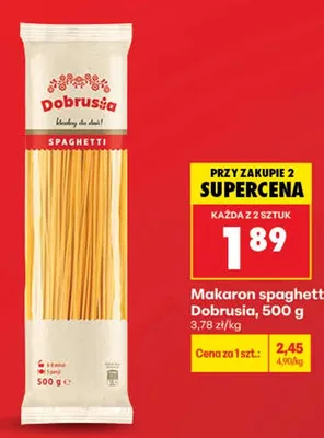 Makaron spaghetti Dobrusia promocja w Biedronka
