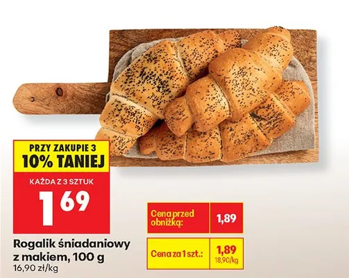 Rogalik śniadaniowy z makiem promocja w Biedronka