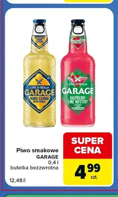Piwo smakowe Garage Raspberry Lime Mystery promocja w Carrefour Express