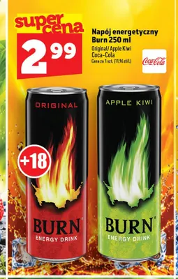 Napój energetyczny Burn Apple Kiwi promocja w TOPAZ