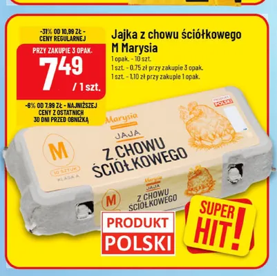 Jajka kurze z chowu ściółkowego Marysia promocja w POLOmarket
