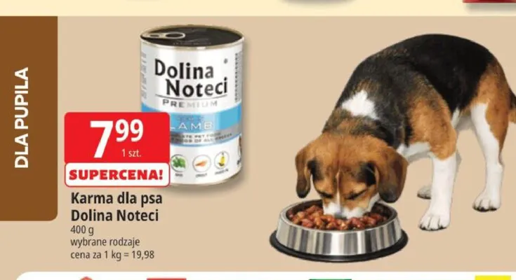 Karma dla psa Dolina Noteci Premium promocja w Leclerc