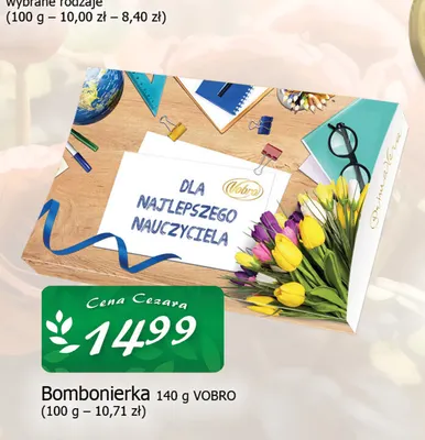 Bombonierka Dla Najlepszego Nauczyciela Vobro promocja w CEZAR Delikatesy