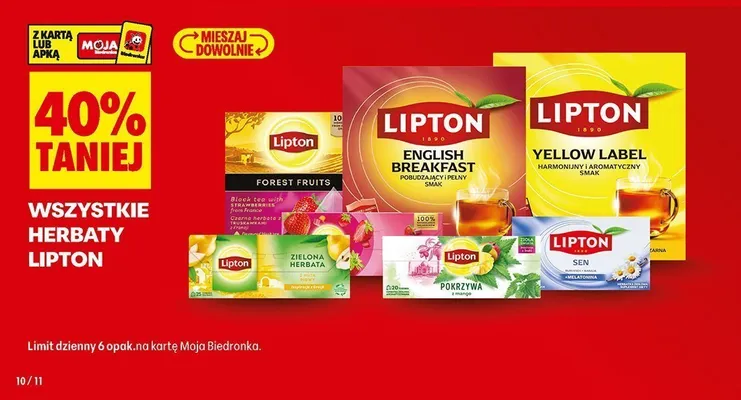 Herbata czarna Lipton Yellow Label promocja w Biedronka