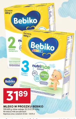 Mleko w proszku Bebiko promocja w Stokrotka