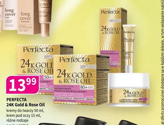 Krem do twarzy Perfecta 24K Gold & Rose Oil promocja w Drogerie Polskie