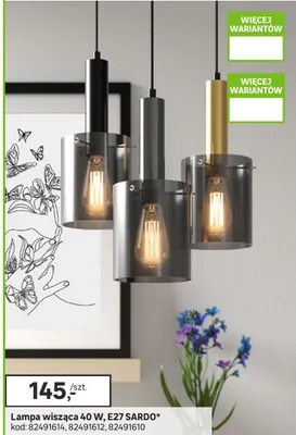 Lampa wisząca 40 W, E27 SARDO promocja w Leroy Merlin