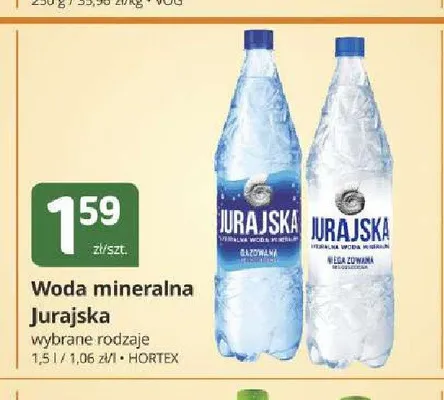 Woda mineralna Jurajska gazowana promocja w Marketvita