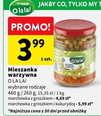 Mieszanka warzywna marchewka z groszkiem i kukurydzą promocja w Intermarche
