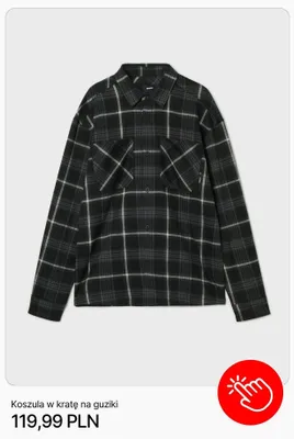 Koszula w kratę na guziki Cropp promocja w Cropp