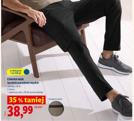 Spodnie parachute męskie  promocja w Lidl