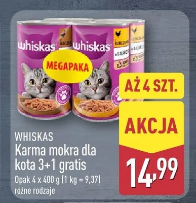 Karma mokra dla kota 3+1 gratis promocja w Aldi