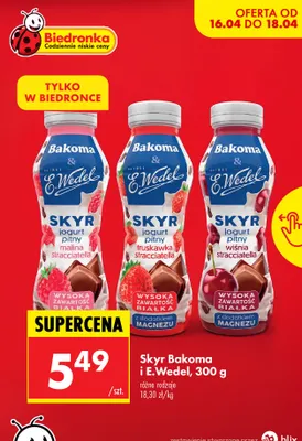 Jogurt pitny wiśnia stracciatella promocja w Biedronka