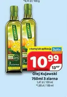 Olej rzepakowy Kujawski 3 ziarna promocja w Delfin