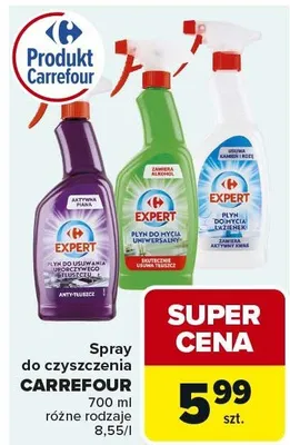 Spray do czyszczenia CARREFOUR 700 ml różne rodzaje promocja w Carrefour