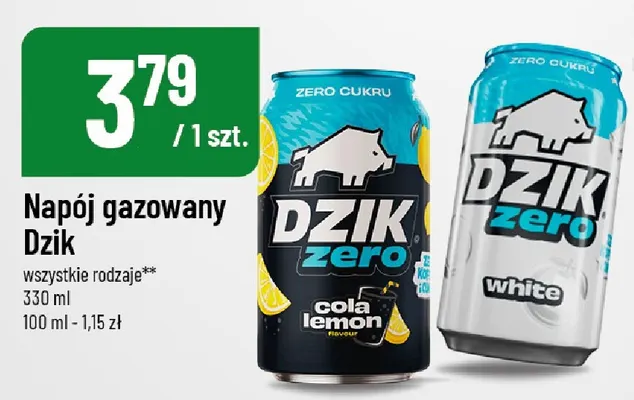 Napój gazowany Dzik Zero white promocja w POLOmarket