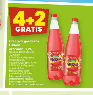 Oranżada gazowana Hellena czerwona 1,25 l promocja w Twój Market