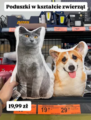 Poduszki w kształcie zwierząt promocja w Biedronka