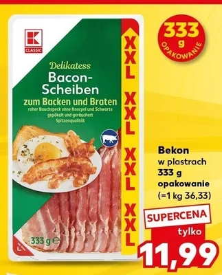 Bekon w plastrach K-Classic promocja w Kaufland