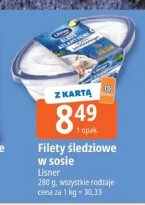 Filety śledziowe w sosie Lisner promocja w Leclerc