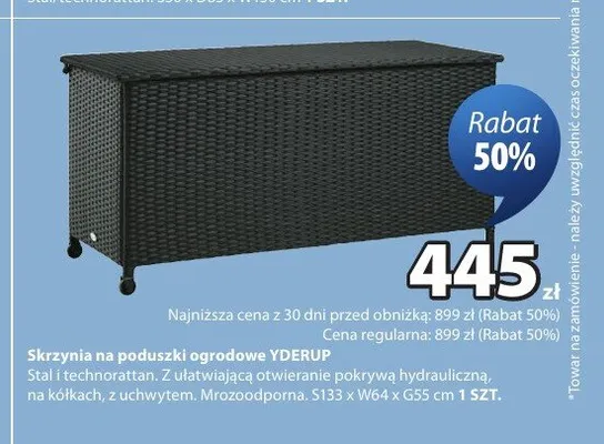 Skrzynia na poduszki ogrodowe YDERUP promocja w Jysk