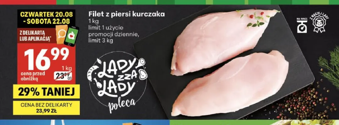 Filet z piersi kurczaka Lady Zza promocja w Delikatesy Centrum